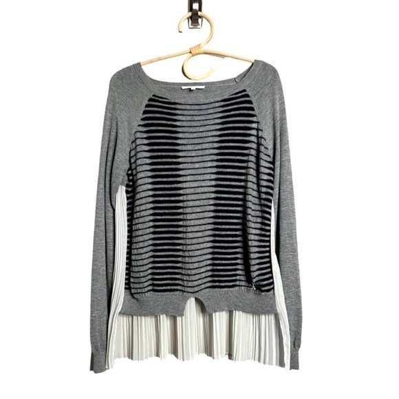 Patrizia Pepe Cashmere Silk Wool Blend Accordion Hi Lo Sweater Size Medium 2 - Picture 4 of 14